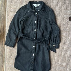 HBlack Denim Shirt Dress
